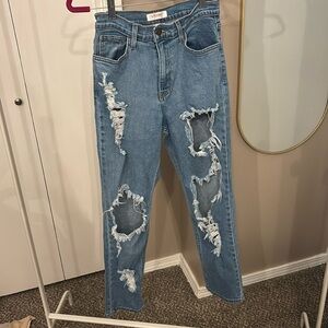 Vibrant Ripped Boyfriend Jeans